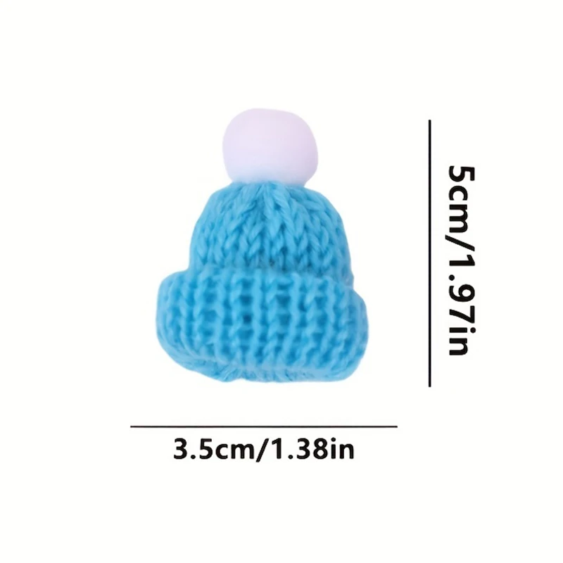Christmas beanie hat 10Pcs Mini Christmas Knitting Hats Santa DIY Crafts Party Small Knit Cap Bottle Cover Snowman Beanie Hat Xmas New Year Decor