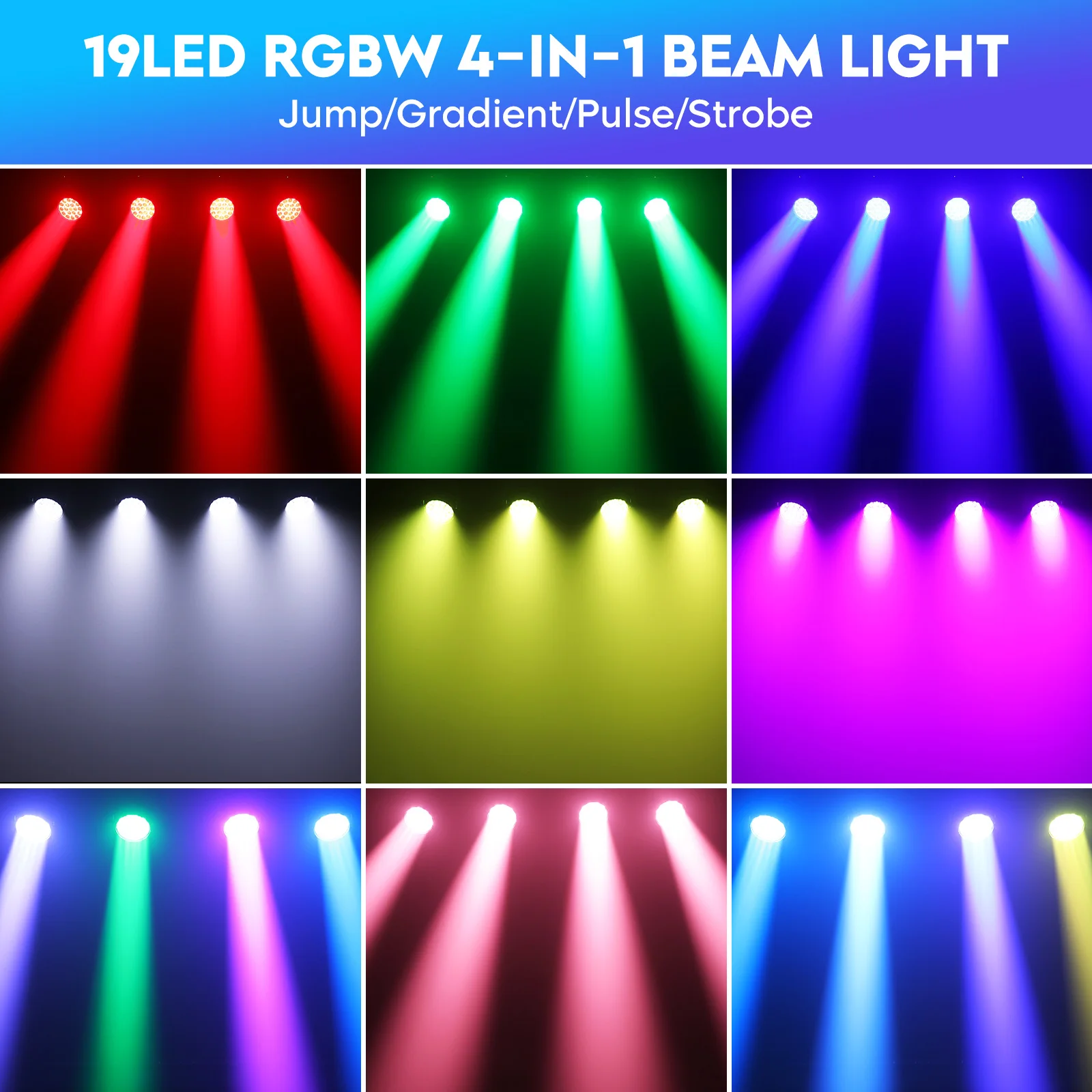 19*15W RGBW LED Moving Head Light Beam Focusing Light DMX Control Stage Effect Lighting Projector for DJ Disco Bar Theater 3