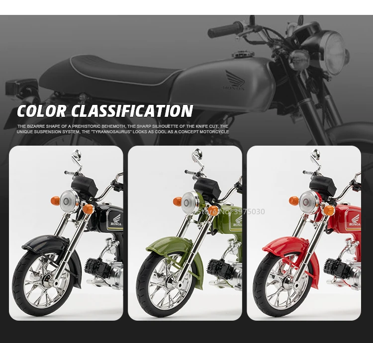 1/10 Scale Honda JiaLing JH-70 Alloy Classic Motorcycle Toys