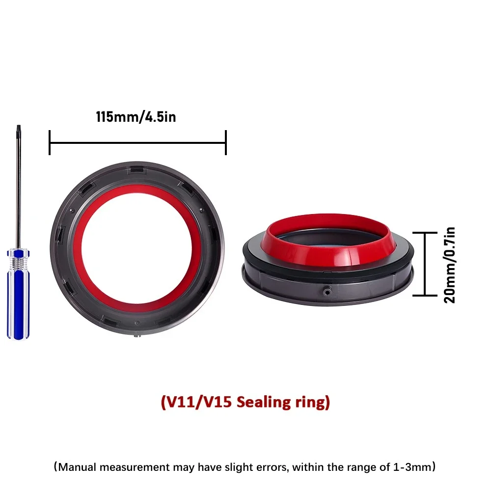 Enhanced Vacuum Dustbin Sealing Ring and Dust Cup Base Lid