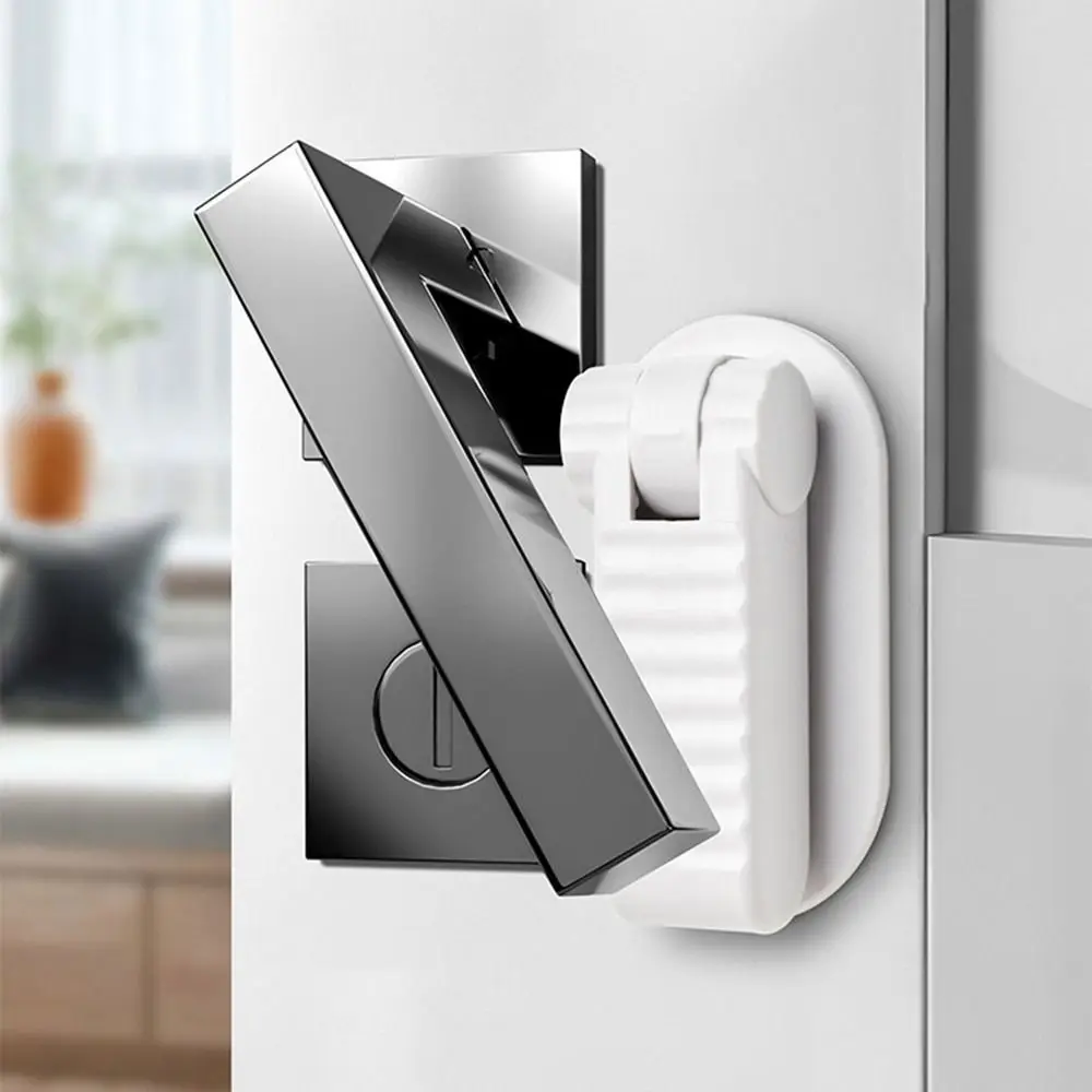 Door Child Locks Child Safety Door Handle ABS Safety Protection Buckle Self Adhesive Pet Room Door Handle Lock Easy Installation Stop