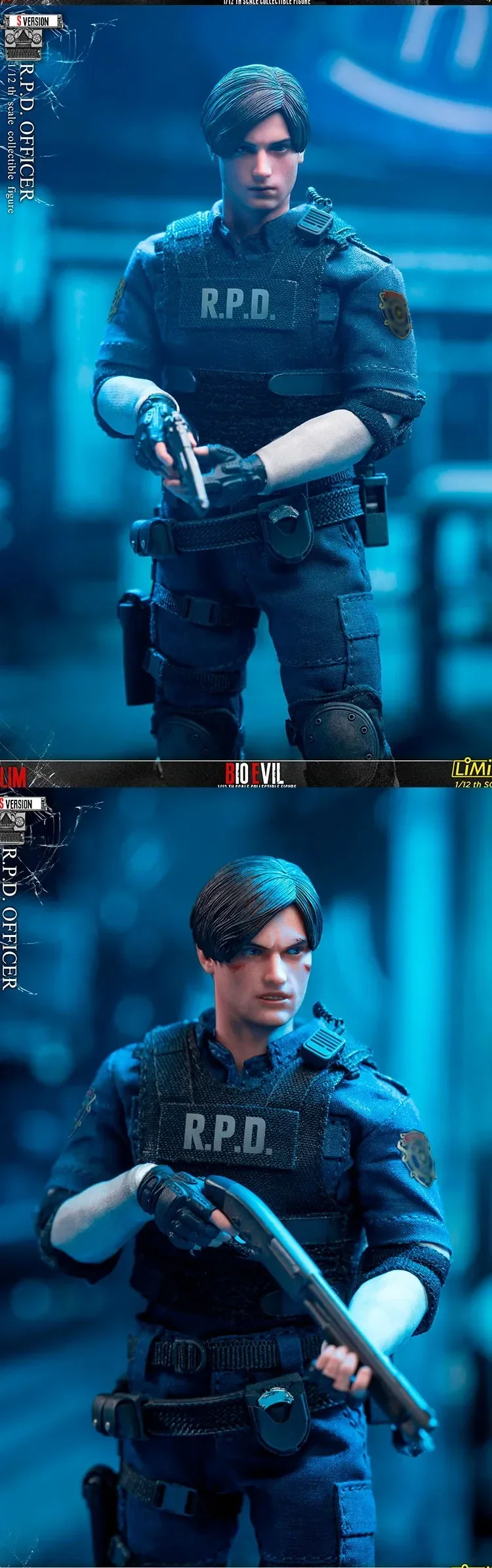 Limtoys-Resident Evil Leon RPD Officer Action Figure, Deluxe