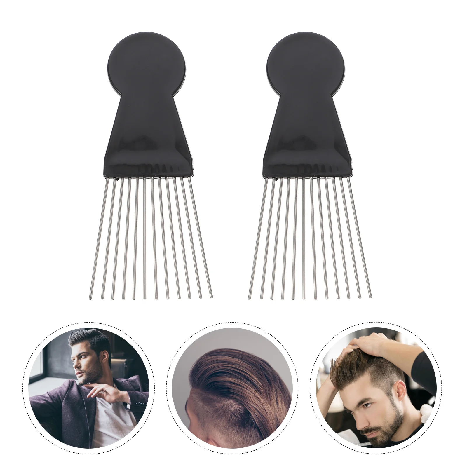 

2pcs Male Pick Combs Afro Combs Barber Hair Styling Combs Barber Combs