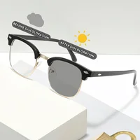 1pc European and American retro style men's and women's fashionable color changing sunglasses UV color changing sunglasses trend