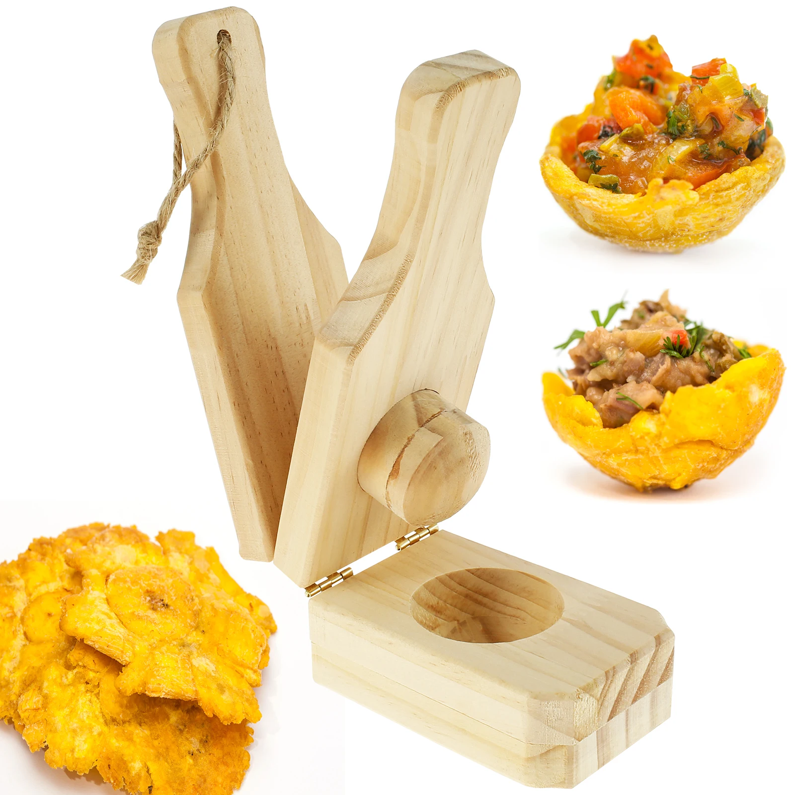 Plantain Press Smasher Wooden Tostones Plantain Press Potato Masher Banana Smasher Maker Tostones and Cups plantain press