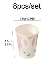 Mori Rabbit Birthday Party Disposable Tableware Set (Fluorescence Yellow)