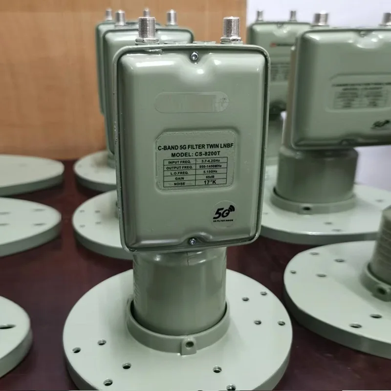 VinfoStar LNBF SF-2220 C-BAND VH 고주파 헤드 3.5GHz 억제 기능 단일 로컬 오실레이터 듀얼 출력 안티 5G
