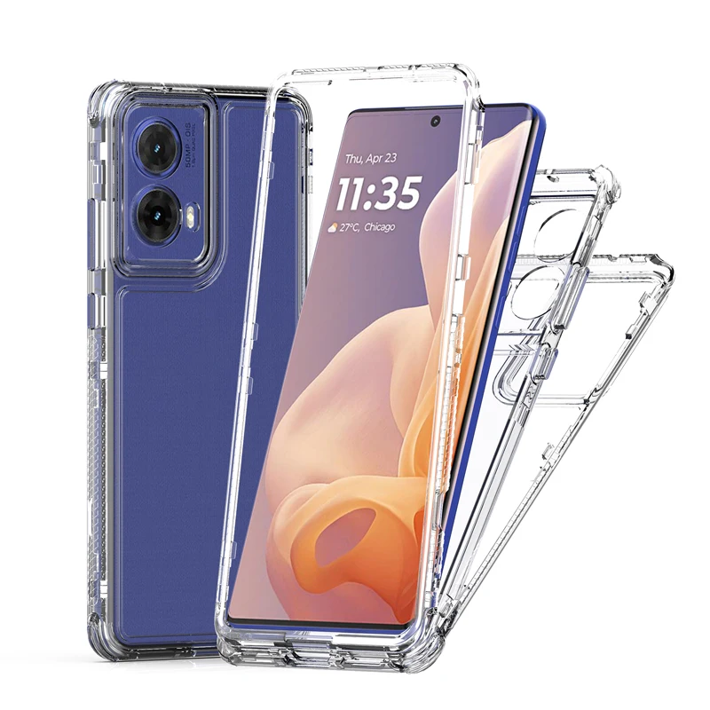 Phone Case Transparent acrylic 3-in-1 For Moto G85 5G/Moto S50 Neo G35 G34 5G Drop-proof shock-proof Effective Protection