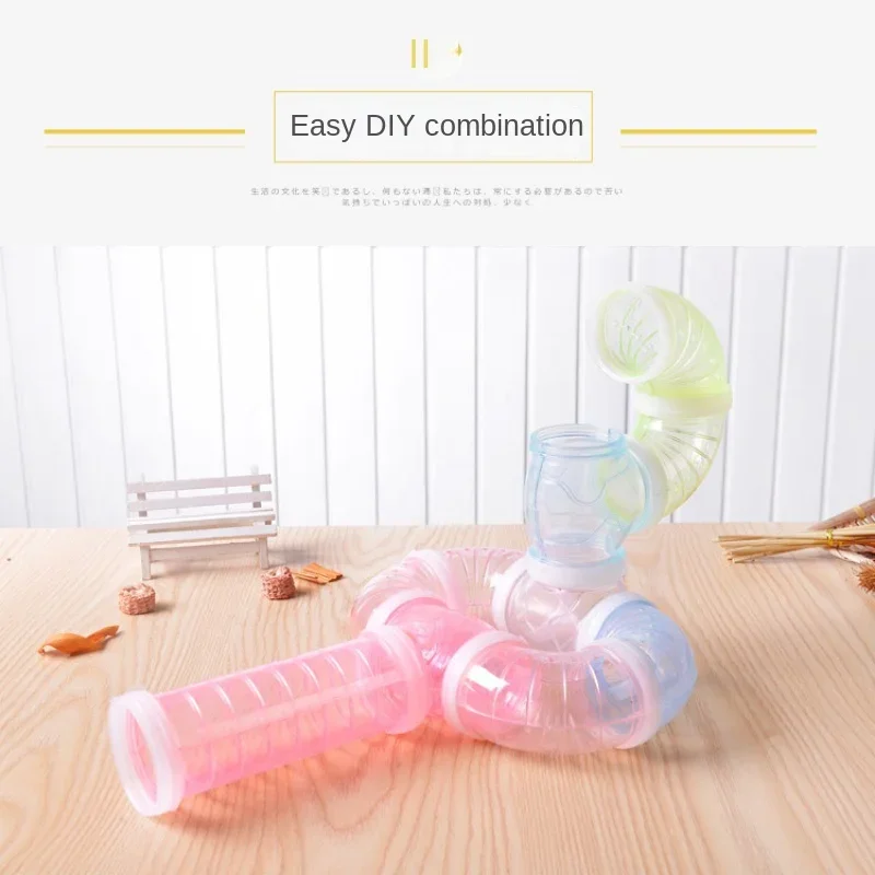 Small Pet Tunnel Hamster Cage Tunnel Hamster Toy Maze Hamster Toy Maze DIY Remodeled Cage External Tubes Tunnel Set Sports U Pipe Hamster Accessories Pipeline Chinchillas Supplies