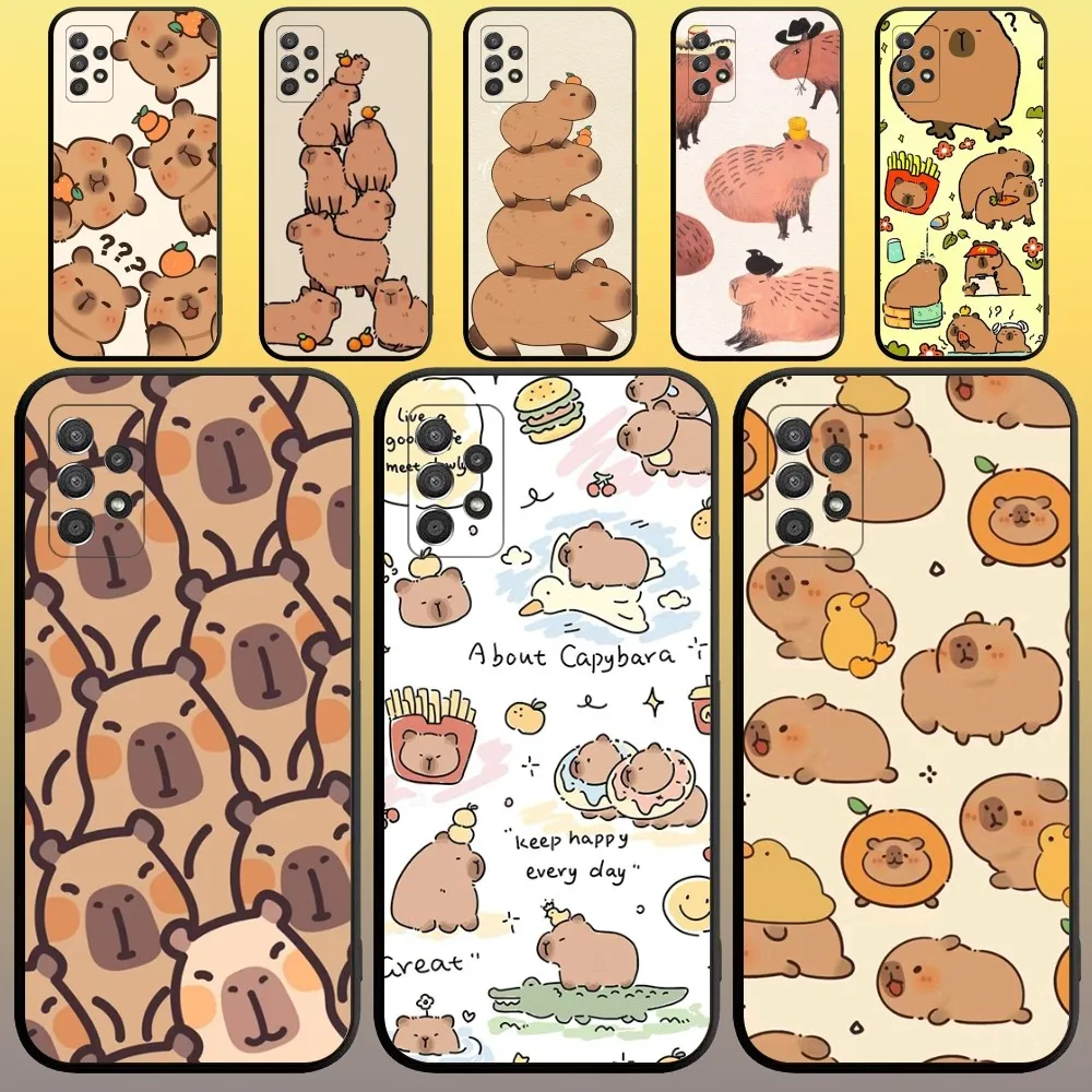 Simpatica Custodia Per Telefono Divertente Capybara Per Samsunga 91,80,73,72,71,70,53,52,51,42,41,40,32,31,30,22, 13 S 4G 5G Custodia Morbida Nera