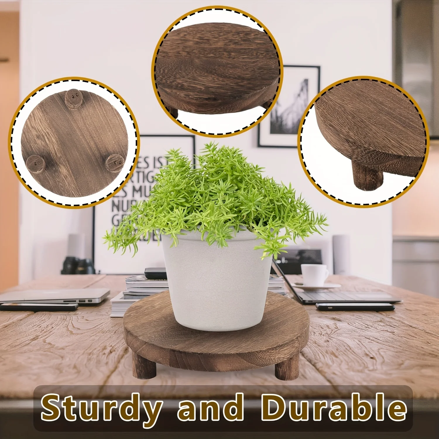 3pcs Wooden Display Riser For Display, Round Display Stand, Wood Riser Pedestal Stand For Home Decor And Organizer, Mother's Day 6