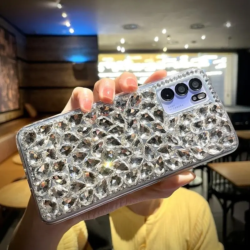 Luxury New Gemstone Inlaid Rhinestone Protective Phone Case For Samsung Galaxy S24 S25 S20 Plus S21 FE S22 23Ultra Note20 10