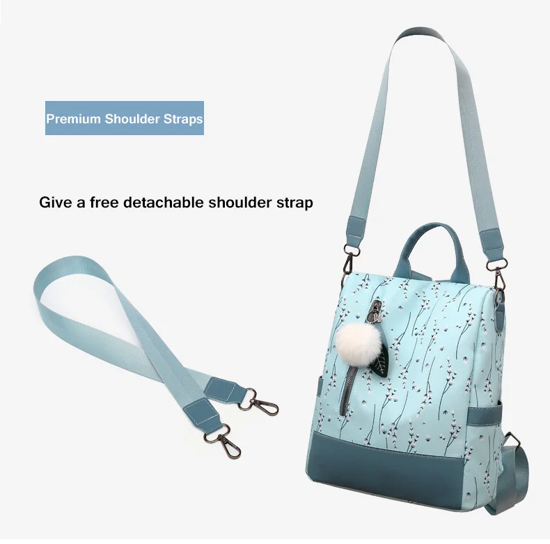 Fashion Flower Print Women Backpack Female Anti-theft Backpacks Casual Ladies School Bag High Quality Large Capacity Backpack