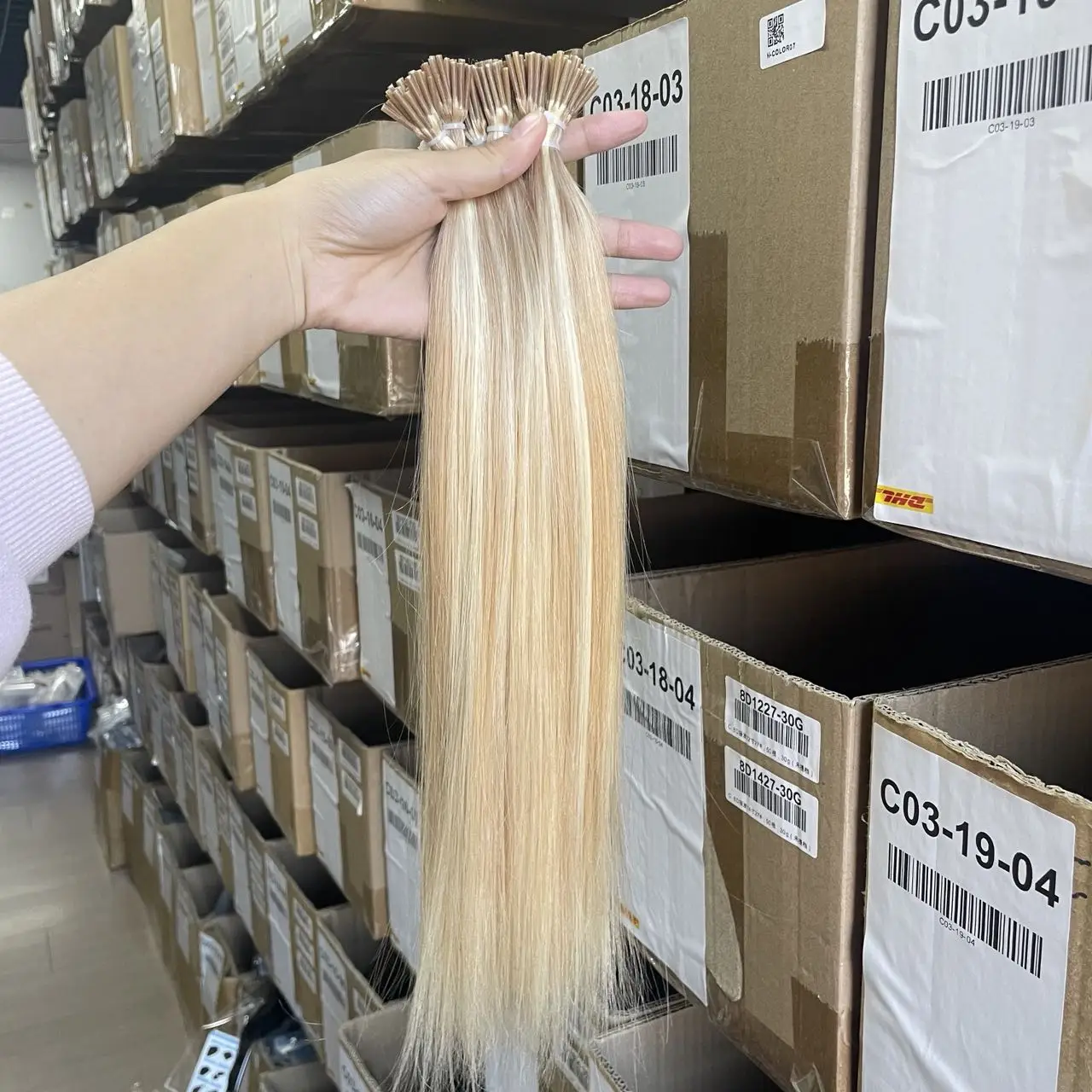 Highlight Blonde I Tip Human Hair Extensions 12-20 inches Micro Ring Hair Straight 50pcs/pack 30g Real Human P27-613#