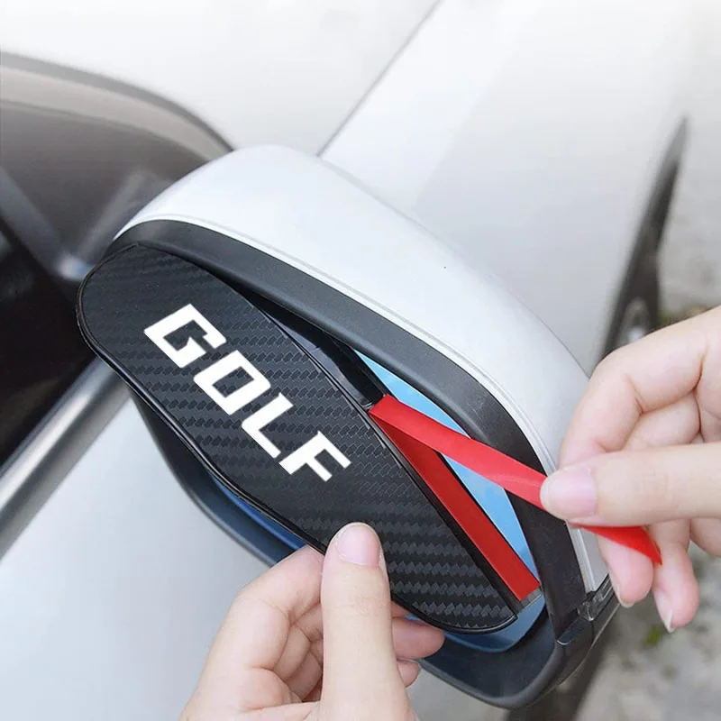 2pcs Carbon fiber Car Rearview Mirror Rain Eyebrow Sticker Volkswagen VW ARTEON GOLF JETTA 4 MOTION PASSAT SCIROCCO TIGUAN