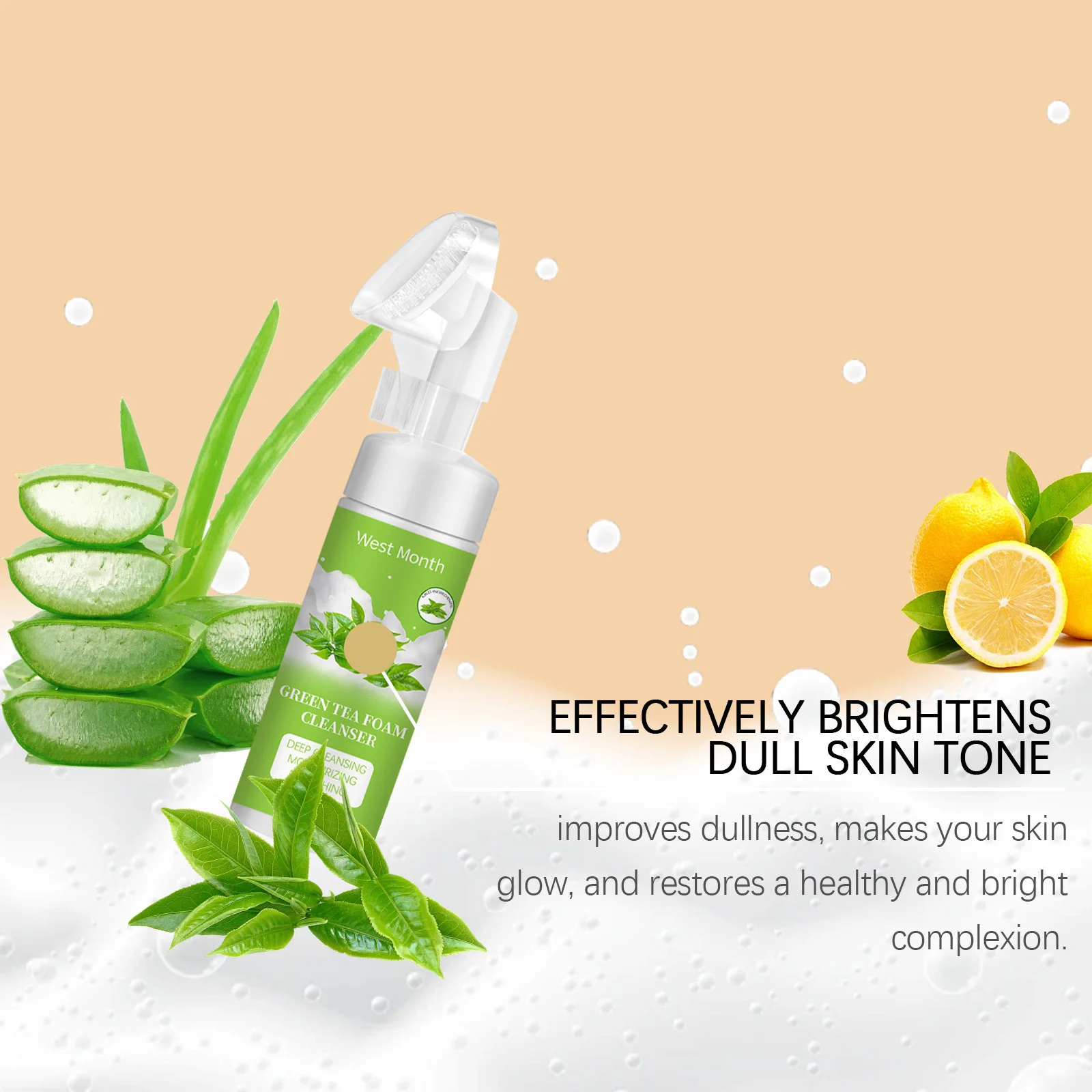 West&Month Facial Cleanser Foam Brightening Moisturizing Oil Control Soothing Acne Remover Massasge Cleansing Face Wash Mossee 4