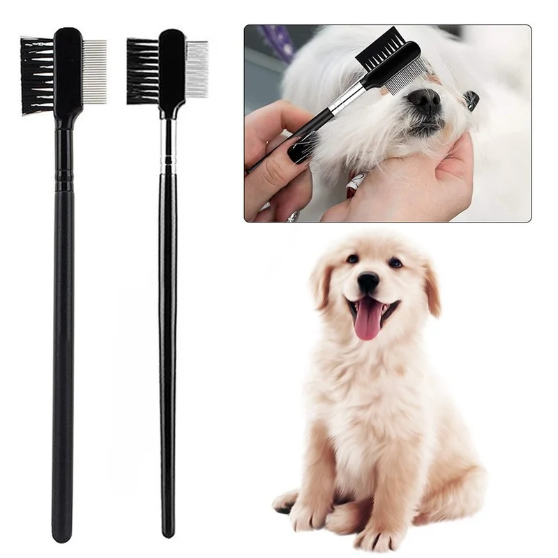 

Double-Sided Head Pet Eye Comb Brush Pet Tear Stain Remover Comb Cleaning Grooming Brush For Small Cat Dog Pets Accessories