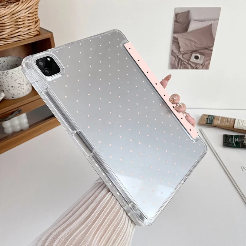 Chic Black Polka Dot Trifold Tablet Case