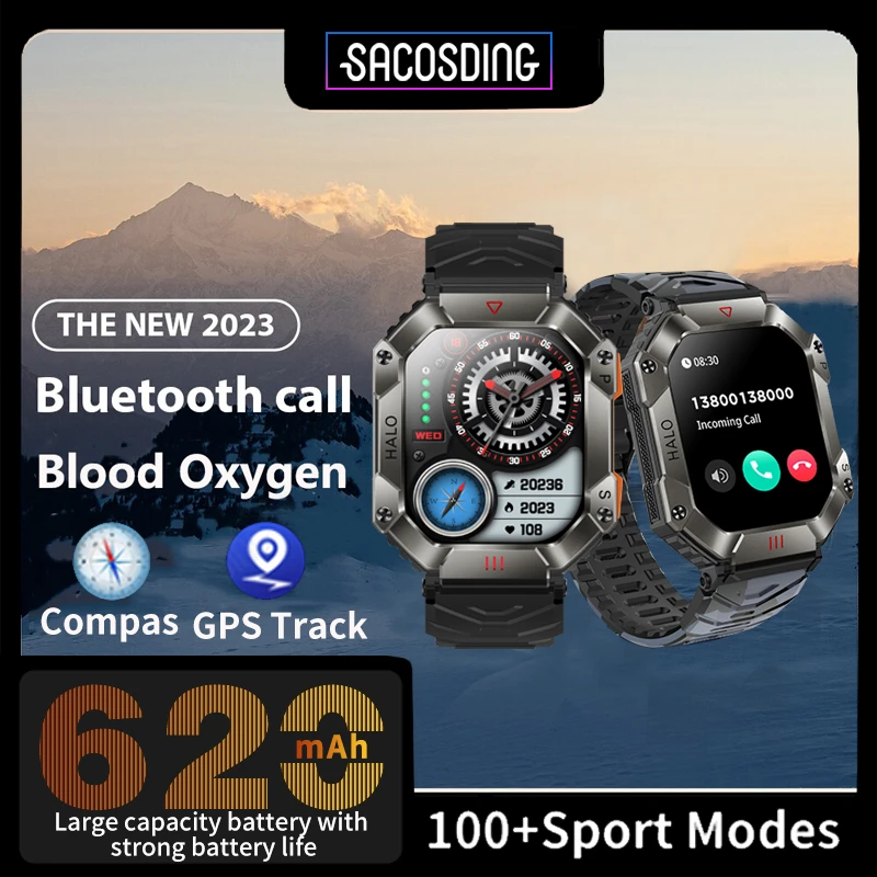 

620mAh Ultra Long Standby GPS Smart Watch Sports Fitness Bracelet Bluetooth Call Smartwatch For Men Android IOS Watches Healthy