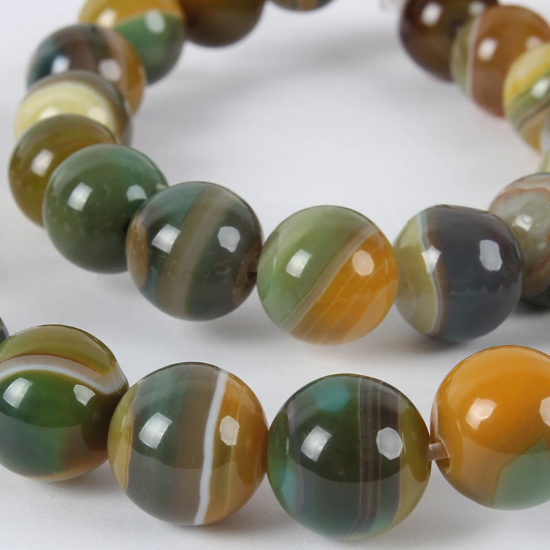 

Natural Stone Agates Beads 10mm Round Loose Spacer Beads For Jewelry Making DIY Bracelet Accessories 14.96 inch