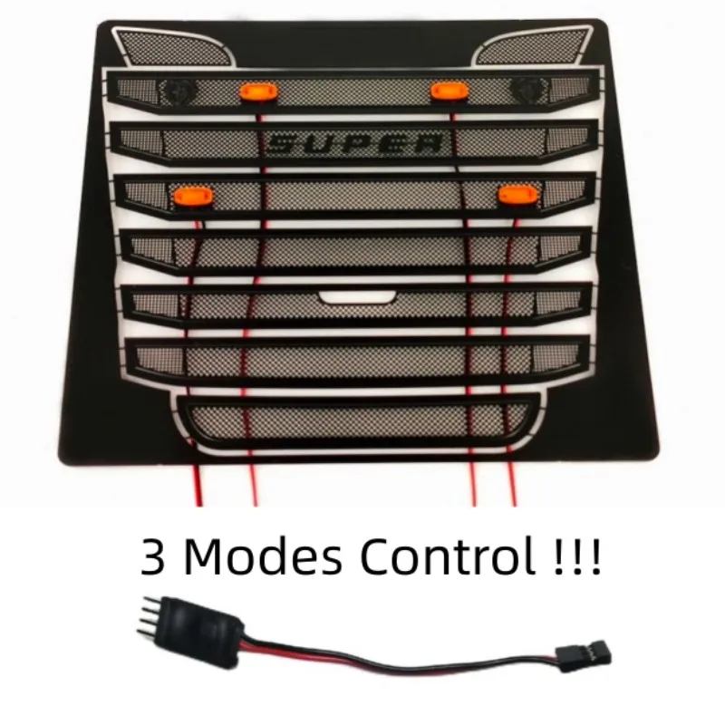 Intake Hood and Controller with 4 LEDs for 1/14 Tamiya Truck Tractor Scania Netherlands R730 RC Cars Upgrade DIY Parts Toys rc cars,rc trucks