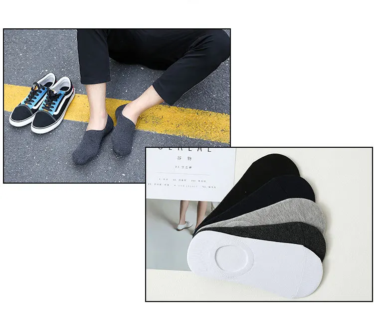 5 Pairs Unisex Invisible Boat Socks Summer Breathable Plain Color Soft Ankle Socks Casual Business Sport No-Show Socks