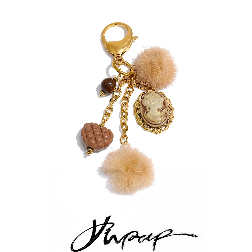 Yhpup Jewelry Steel Resin Keychain