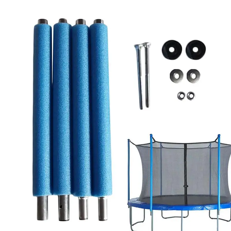 

Trampoline Poles Replacement Foam Trampoline Poles Anti-Collision 4 Pcs Enclosure Straight Tube Steel Poles With Screws dropship