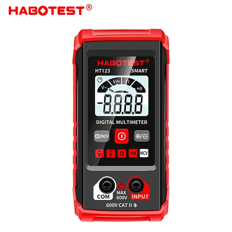 HT123 Mini Digital Multimeter AC DC Voltage 600V Auto-ranging Meter NCV Ohm Tester Professional Electrician Tool digital multimeter multimeter tester