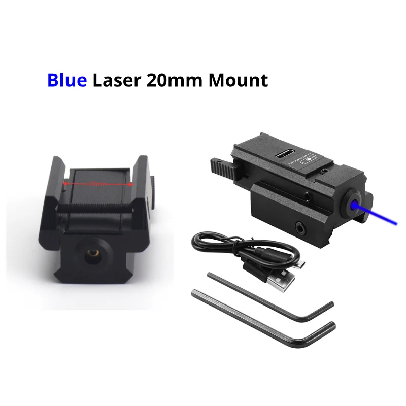 Red Dot Laser Sight With USB Charging Fit For 20mm Rail Mount Glock Pistol