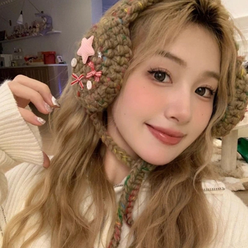 Teens Ear Protect Earmuff Adjustable Crochet Ear Warmer Winter Gift for Girls Dropshipping