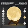 3 Color Rechargeable 3D Print Moon Lamp Touch Moon Lamp LED Night Light Children's Night Lamp Bedroom Decoration Birthday Gifts 5