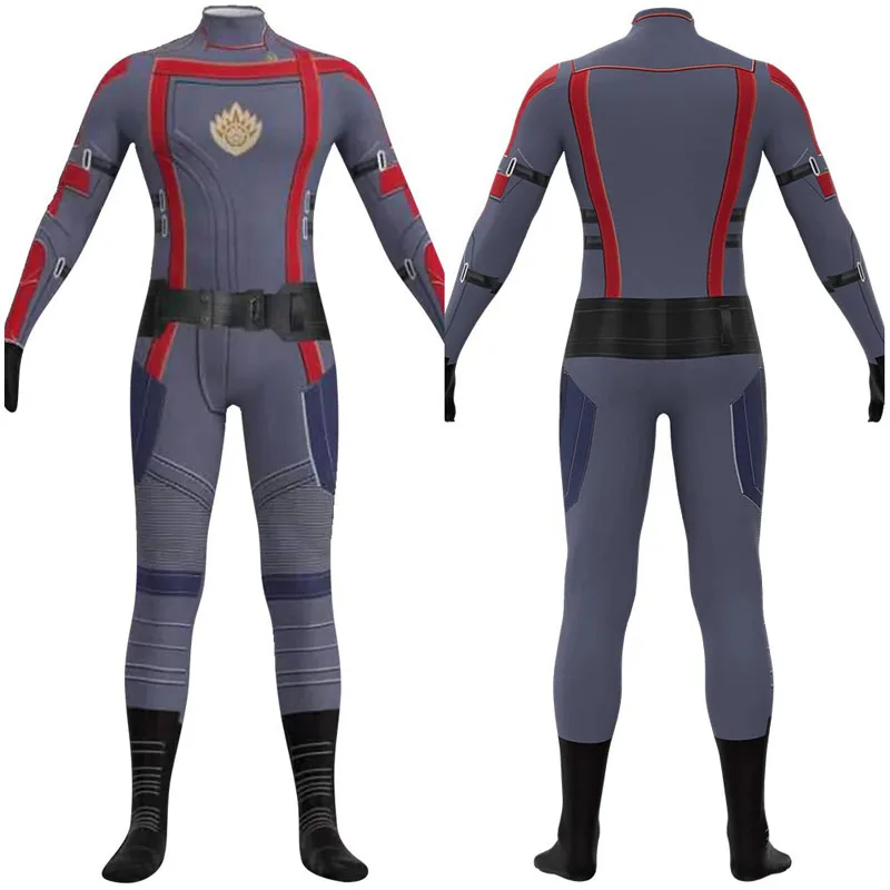 Halloween Boys Superhero 3D Printed Star Lord Cosplay Costume Guardians Galaxy Jumpsuits Uniform Men Peter Jason Quill Bodysuits