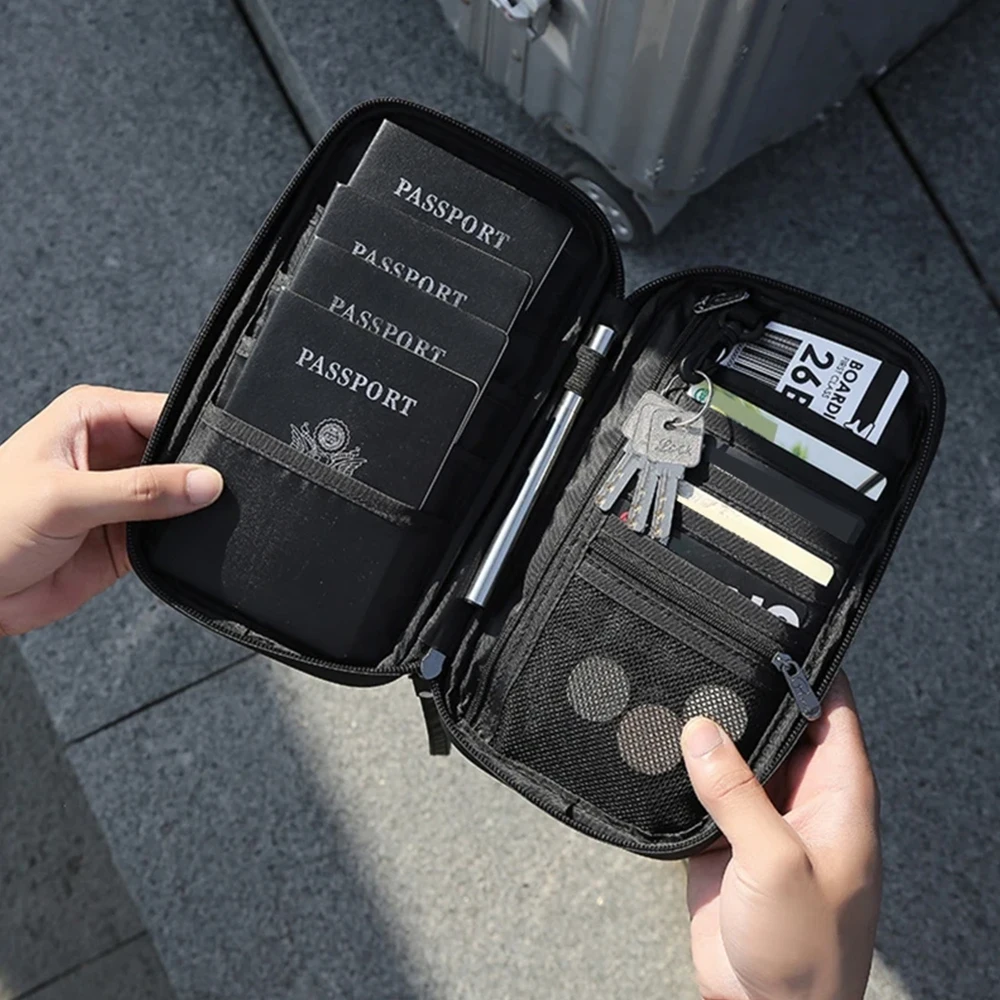 Portafoglio da Viaggio, Porta Passaporto e Carte di Credito, Borsa Organizer per Documenti, Porta Biglietti, Porta Contanti, Pochette Portadocumenti - immagine 4
