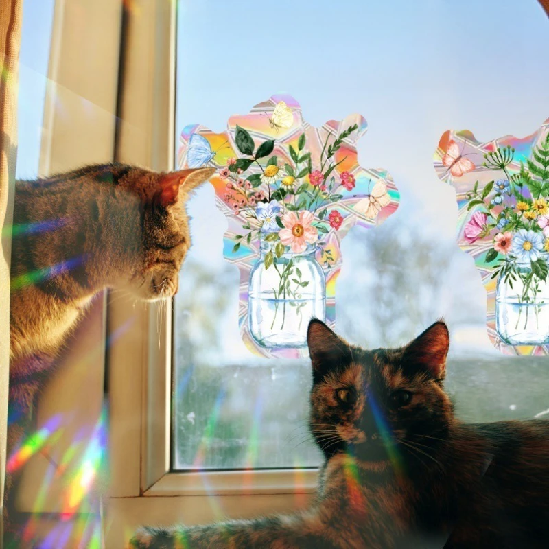 Iridescent Window Film - Sunlight Catcher Static Cling for Glass Doors, Showcases & Home Decoration (Anti-Glare & Decorative)