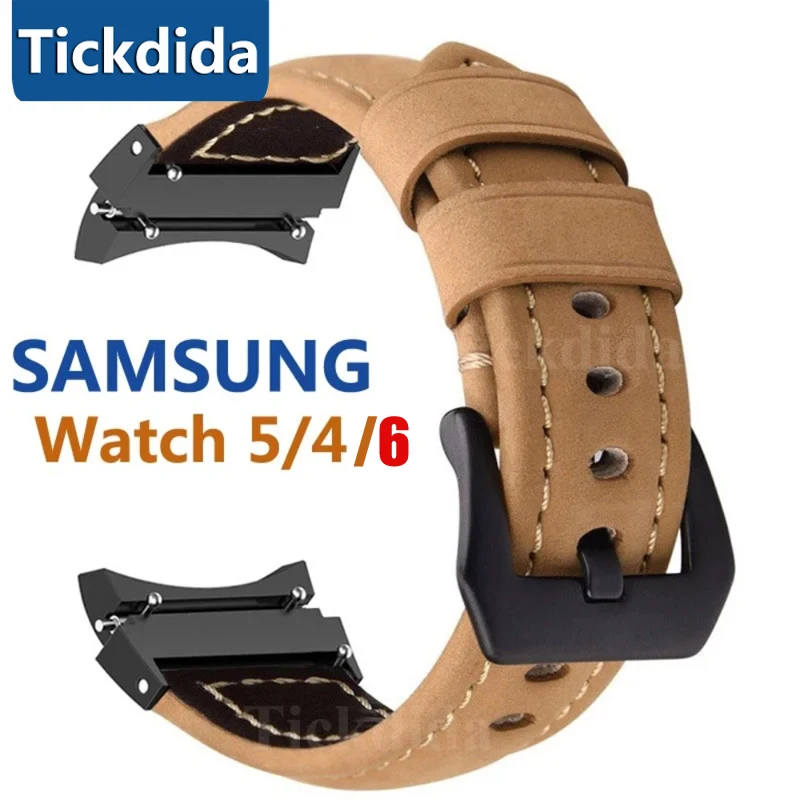 

Quick Release Leather Strap for Samsung Galaxy Watch 6 5 44mm 40mm 5 Pro Watch 4 6 Classic 47mm 46mm Watchband 20mm