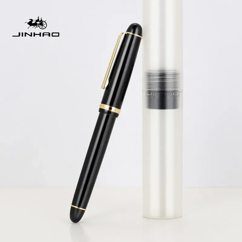 Jinhao X350 Fountain Pen Black Gold Clip Luxury Executive Pen EF F M Bent Nib Writing ink Pen Office School Stationery Supplies images - 6