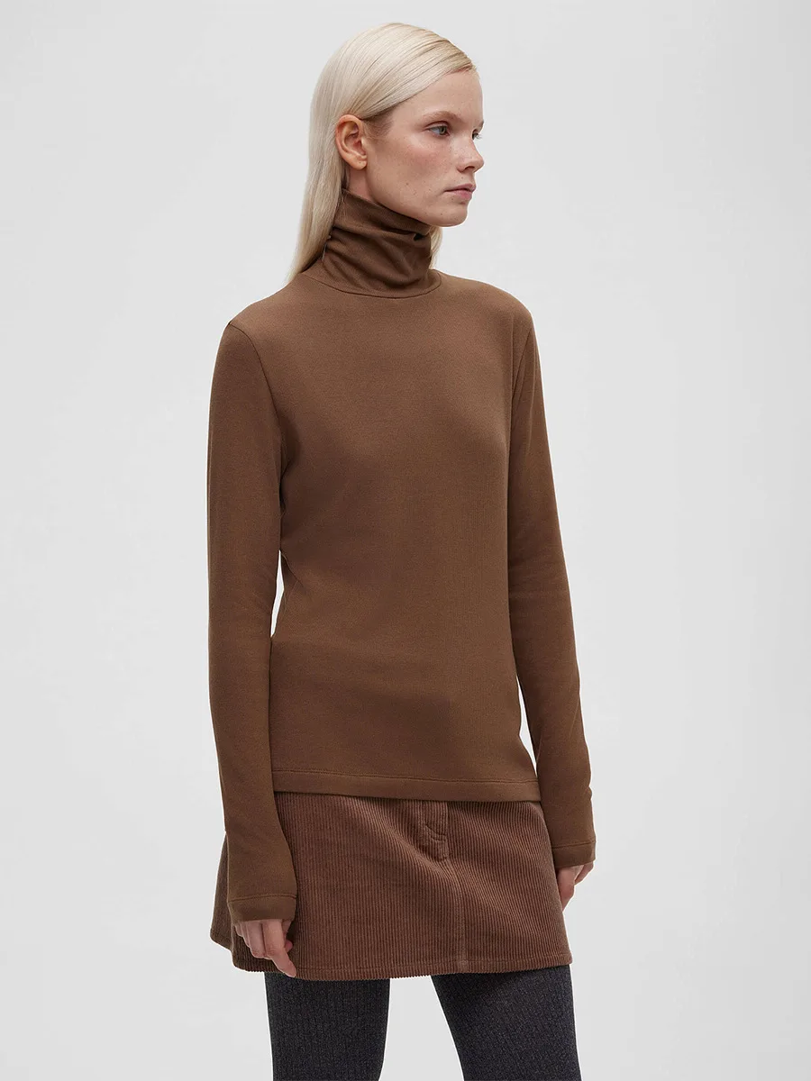 Bornladies Women's Comfortable Autumn Winter Velvet Turtleneck Long Sleeve T-Shirts Warm Inner Wear Solid Color Top