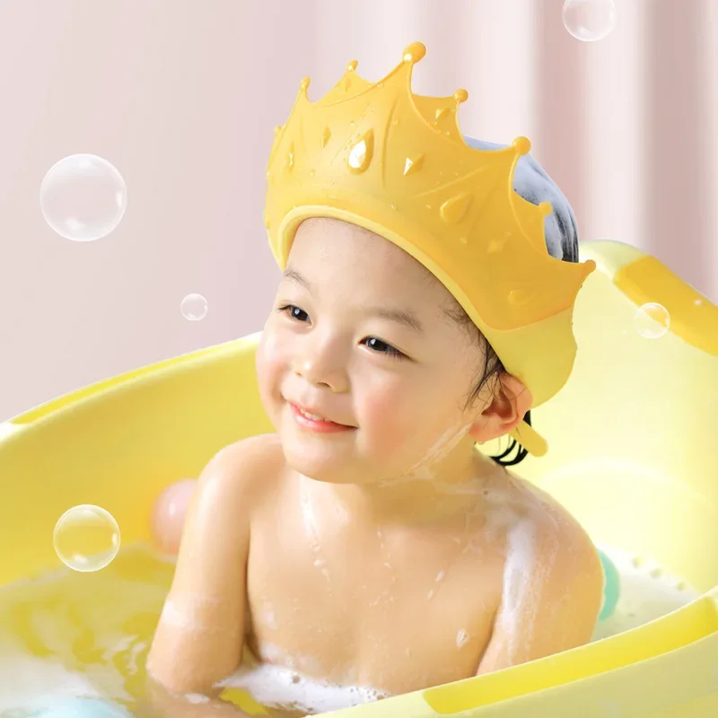 

Baby Swim Shower Cap Bath Shampoo Adjustable Eye Protection Head Water Cover Baby Care Wash Hair Shower Cap