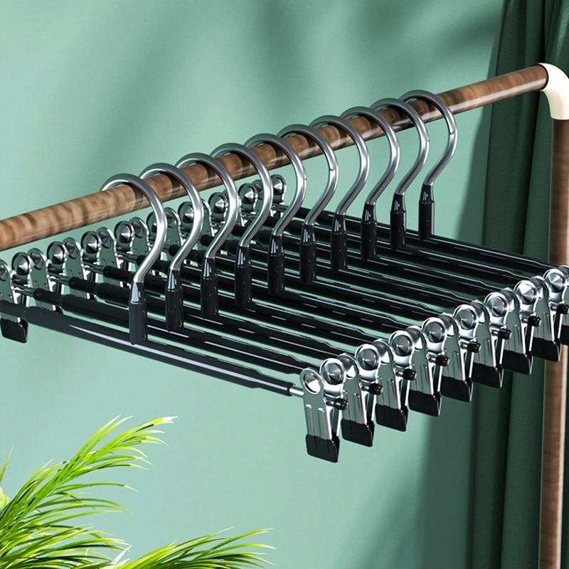 Clothes Rack 5Pcs Pants Hanger Trouser Hangers Underwear Storage Wardrobe Drying Rack Traceless Hangers Tweezers Non-slip