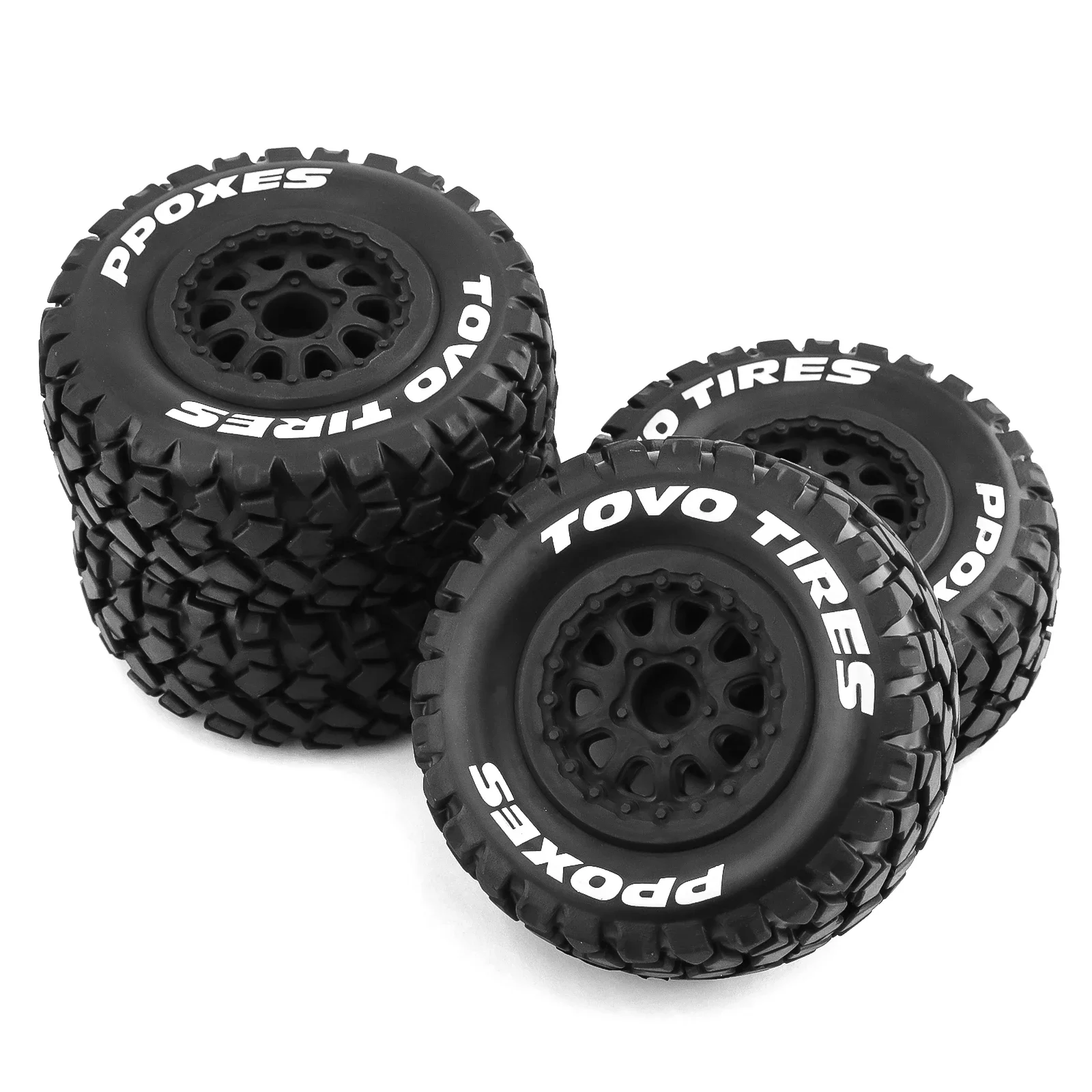 4 stücke 108mm 1/10 Short Course Lkw Reifen Rad Reifen 12mm Hex Für Traxxas Slash Arrma Senton HuanQi 727 Vkar 10sc HPI HSP RC Auto