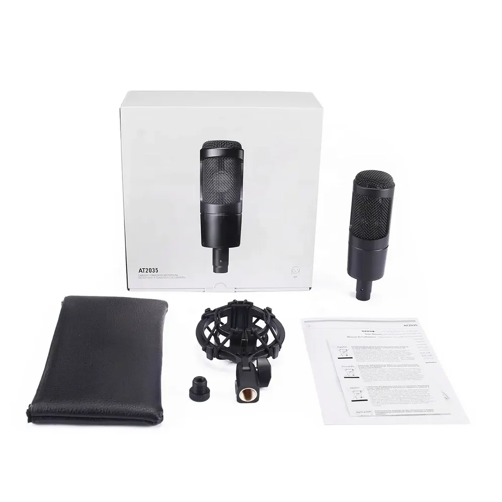 AT2035 Audio Wired Cardioid Condenser Microphone Wide Dynamic Range for Performance Live Recording Vocal Condenser MIC
