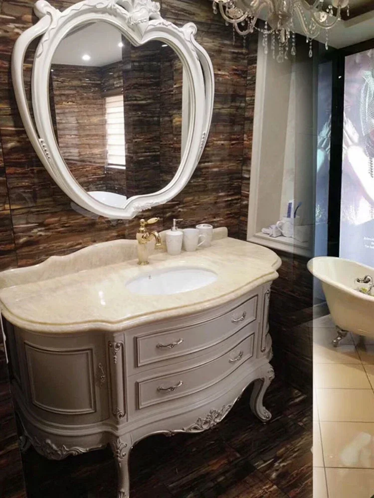 ~Luxury European style bathroom cabinet oak washbasin combination bathroom cabinet wash basin floor type