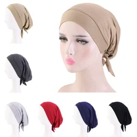 Underscarf Inner Hijab Turban Women Muslim Under Scarf Satin Lined Hair Loss Wrap Beanies Bonnet Hat Chemo Cap Sleep Night Caps