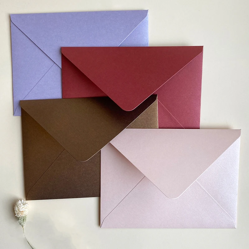 10 개/몫 14X19CM 빈 봉투 진주 종이 봉투 결혼식 파티 초대장 인사말 카드 선물 봉투 사용자 정의