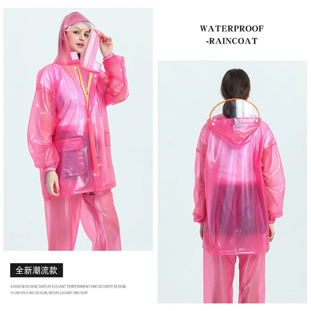 Adult Reflective Split Raincoat Waterproof Rain Jacket Pants Set