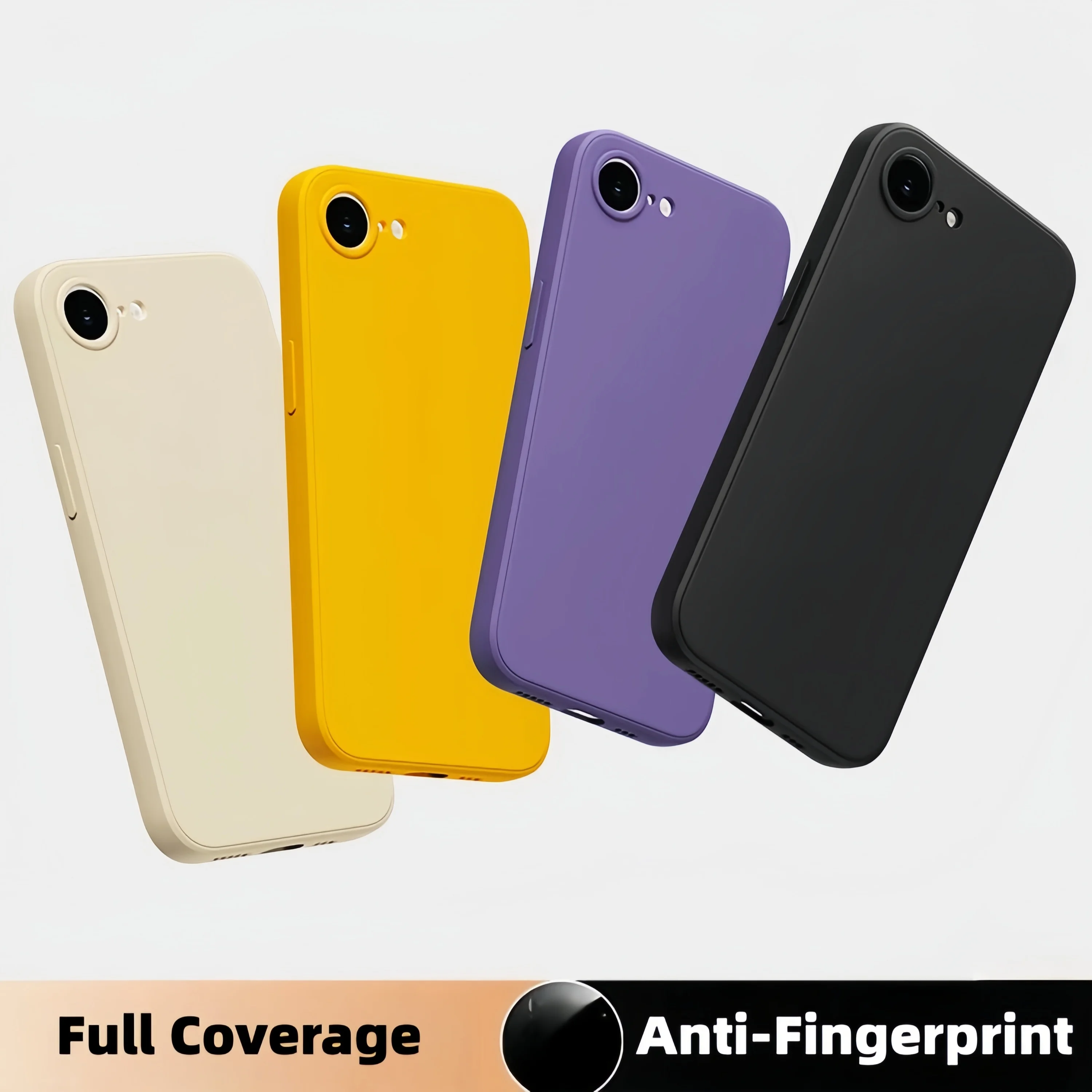 Fashion Solid Color Shockproof Liquid Silicone Phone Case
