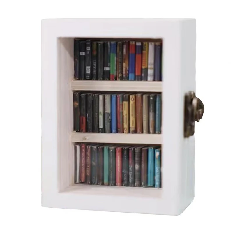 Anti-Anxiety Bookshelf With 60 Books Miniature Book Match Boxes Gifts Shake Away Your Anxiety House Decoration