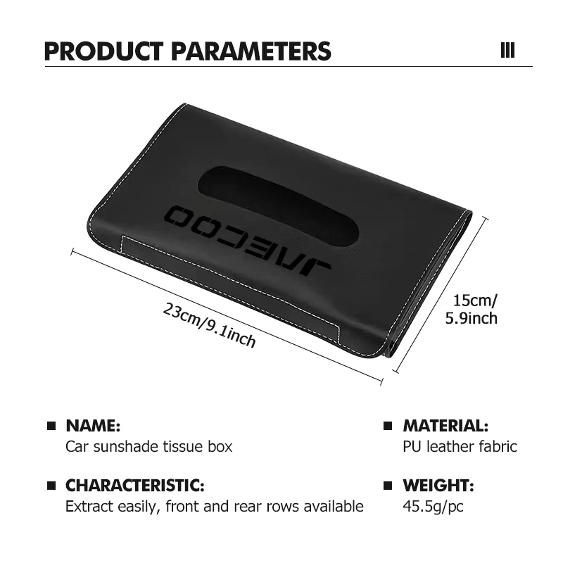 자동차 티슈 박스 자동차 햇빛 가리개 시트 뒤에 걸 수 있는 종이 타월 정리함 (자이쿠 J7 PHEV J8 오모다 C9 2WD 용)