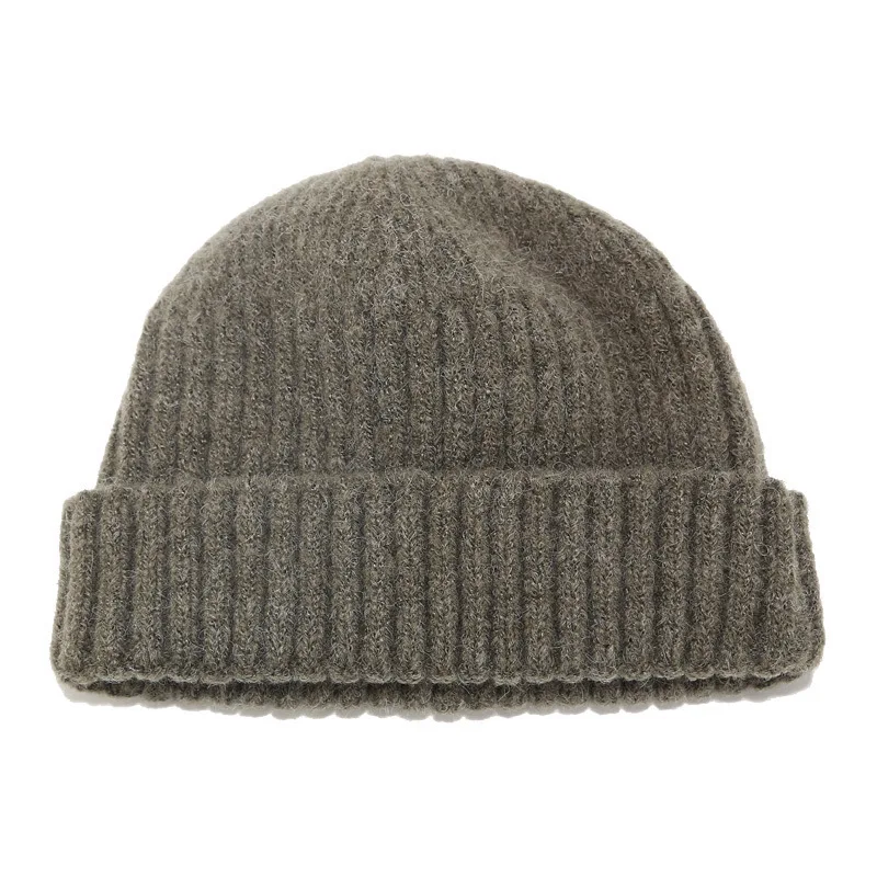 Ladies Beanies Plain Acrylic Knitted Winter Hats for Women Men Short Cuff Cap Navy Khaki Yellow Green Black 2